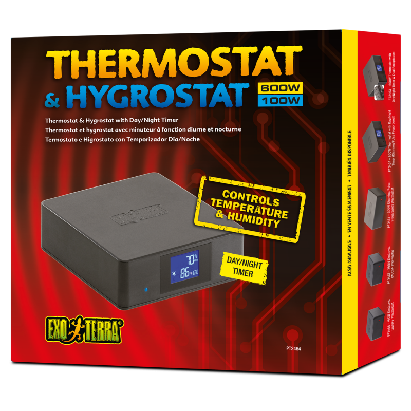 Термостат + гигростат с таймером ДЕНЬ/НОЧЬ Hagen Exo-Terra Thermostat до 600/100W - фото - 2