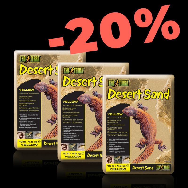 Песок пустынный Exo-Terra Desert Sand, желтый - 3 пакета со скидкой 20%